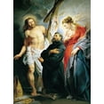 thumbnail image 2 of Rubens, Peter Paul 25x32 White Modern Wood Framed Museum Art Print Titled - San Agustin entre Cristo y la Virgen, 2 of 4
