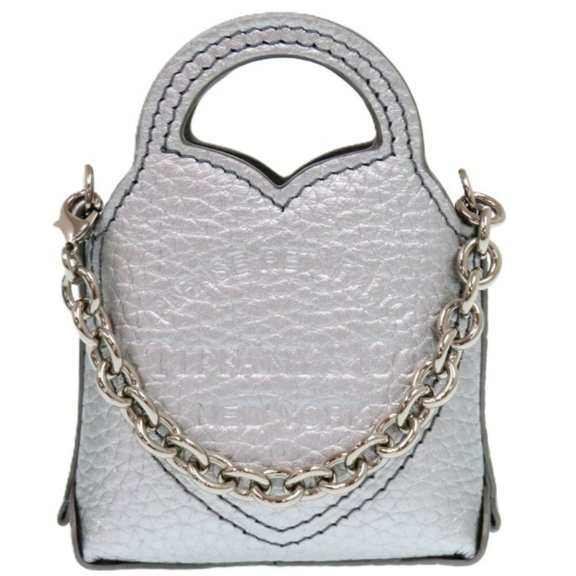 Pre-Owned Tiffany Return to tote bag, silver leather, micro tote,... (Good)