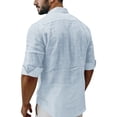 thumbnail image 5 of Yaoyar Mens Linen Shirts Casual Long Sleeve Hippie Yoga Tops Lightweight Summer Beach T-Shirt, 5 of 6