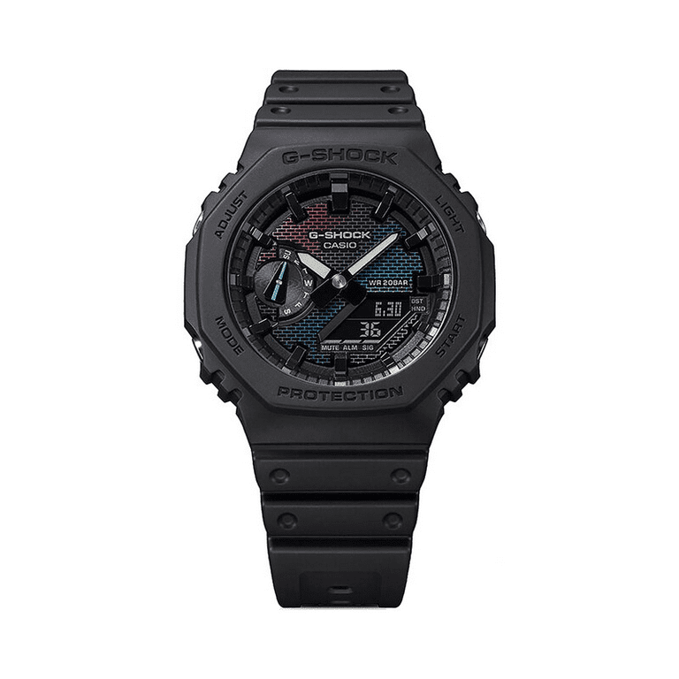 Casio G-Shock Analog Digital Black Watch with Rainbow Color Dial