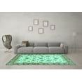 thumbnail image 3 of Ahgly Company Indoor Rectangle Abstract Turquoise Blue Modern Area Rugs, 2' x 4', 3 of 4