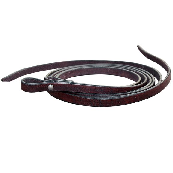 3/4 In x 8 ft Hilason Western Horse Tack Leather Split Rein Dark Brown