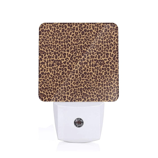 Fotbe Leopard Printed Luz Nocturna LED, Luz de Noche con Sensor de Luz Natural de Anochecer a Amanecer, Se Enchufa a la Pared, Blanco Cálido 0.5W-US