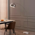 thumbnail image 2 of Teamson Home Lampe de Sol Arquée Courbée Éclairage Moderne - Nickel / Marbre Blanc, 2 of 5