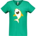 thumbnail image 3 of Inktastic Cute Shark, Little Shark, Yellow Shark, Sea Animal Women's V-Neck T-Shirt, 3 of 5