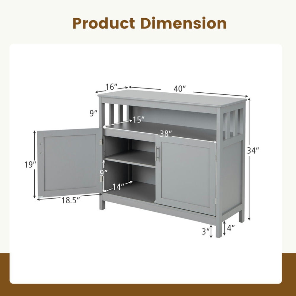 Finihen Kitchen Storage Cabinet, Buffet Sideboard, Kitchen Buffet Server Sideboard Storage Cabinet with 2 Doors and Shelf, for Dining Room, Kitchen, Living Room, Gray Finihen Kitchen Storage Cabinet, Buffet Sideboard, Kitchen Buffet Server Sideboard Storage Cabinet with 2 Doors and Shelf, for Dining Room, Kitchen, Living Room, Gray