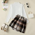 thumbnail image 4 of 7T Big Girls Clothes 8 Years Big Girl 2PCS Fall Winter Outfits Set Big Girls Long Sleeve Top Skirt Set White, 4 of 9