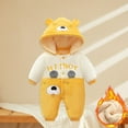 thumbnail image 2 of Baby Boys Romper Jumpsuit Warm Hooded Winter Clothes Yellow Size 3-6 Months, 2 of 3