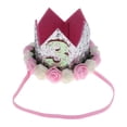 thumbnail image 2 of Bebé niña fiesta de cumpleaños sombrero rosa flor decoración accesorios para el cabello Plata-3 perfke Diadema de fiesta de cumpleaños infantil, 2 of 8