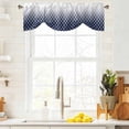 thumbnail image 3 of Navy Blue Ombre Stripe Tie Up Valance Curtains for Windows, Kitchen Curtains Window Treatments, Modern Abstract Gradient Striped Short Window Shades Valances for Bedroom Bathroom Cafe 42"x12", 3 of 8
