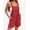 Red, variant on Ekouaer Women' Rompers Jumpsuits Sleeveless Adjustable Ribbed Knit Vacation Beach Travel Overall Shorts Outfits
