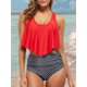thumbnail image 5 of TFixol Traje de baño de dos piezas para mujer Conjunto de bikini con estampado de volantes Trajes de baño, 5 of 8