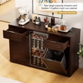 thumbnail image 4 of HARIPUL Coffee Bar Cabinet with Mini Fridge Space, Liquor Bar Wine Bar Cabinet with Hidden Drawer, Buffet Sideboard for Living Room, Kitchen, Dining Room, 4 of 9