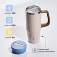 thumbnail image 6 of Carote Insulated Stainless Steel Tumbler with Handle and Lid, Leakproof Double Wall Vacuum Travel Mug, Reusable Cup for Hot & Cold Drinks, Brown, 40oz, 6 of 8
