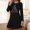 Black, variant on Women's Winter Long Sleeve Nightgown - Fashion Round-Neck, Loose Short-Length Christmas Home Wear for Cozy Indoor Comfort White M