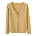thumbnail image 4 of vigerkar Women's Button Down Cardigan Sweaters Fall Long Sleeve Open Front Soft Cardigan Casual Loose Knit Coat Outerwear (Yellow, S), 4 of 5