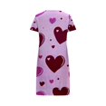 thumbnail image 4 of HSHMT Women's Sleepwear Plus Size Casual Sleep Dress Women's Plus Heart Print Short Sleeve Round Neck Medium Stretch Loose Nightdress Valentine's Day Nightdress, 4 of 4