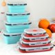 thumbnail image 3 of Lightweight, Space-Saving Silicone Lunch Box Set with Lids - Portable, Multi-Size Containers for School, Office & Travel, 3 of 4