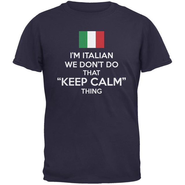 T-Shirt Adulte "don't Do Calm" - Bleu Marine Italien