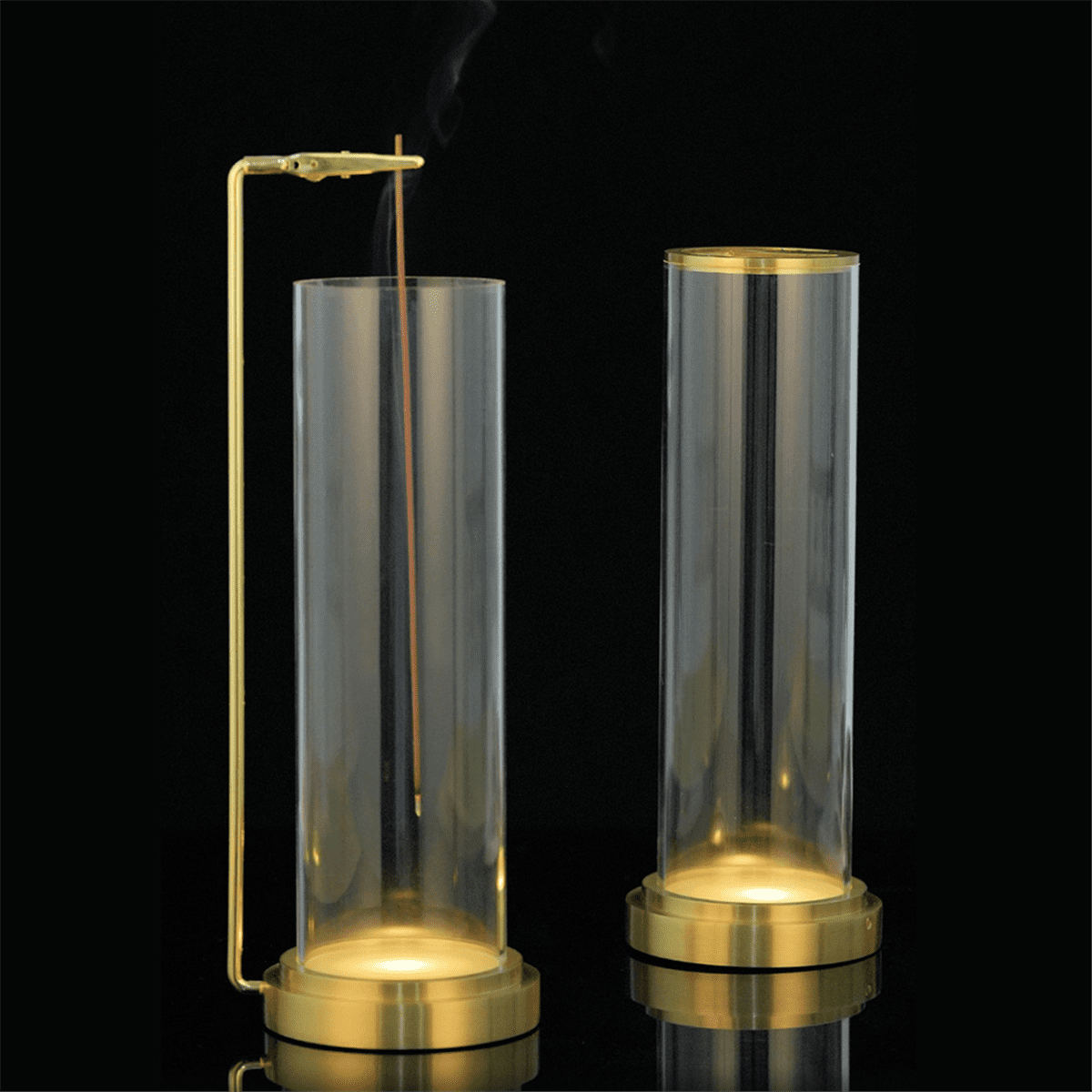 Insence-Stick Holder [Anti-Ash Flying], Modern Incense Burner Holder with Removable Glass Ash Catcher, for Home Decor A