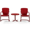 thumbnail image 3 of Crosley Furniture Ridgeland Ensemble de Conversation pour Patio en Métal Rond de 22 Po, 3 Pcs, Rouge, 3 of 7