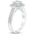 thumbnail image 3 of Jewelerix Beautiful Princess Cut Ring 925 Silver Double Halo Moissanite Diamond Engagement Ring 1.50 CT Valentine's Surprise Gift, 3 of 4