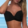 thumbnail image 5 of Bikini Top 36dd Women Swimwear Tops Full Coverage Bikini Top Push Up Swim Crop Top Tie Back Bathing Suit Tops Female Womens Bikini & Tankini Tops(Black,S), 5 of 9