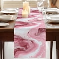 thumbnail image 3 of Table Runners 72 Inches Long Dress Scarves, Pink Marble Farmhouse Kitchen/Dining Table Runner, Coffee Tablerunners, Summer Ocean Wave Red Ombre 16x72 Inch, 3 of 9