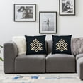 thumbnail image 2 of nygtbtfer Square Decorative Throw Pillows Cushion Covers Linen Black&amp; Beige Stripes Modern Geometry Print Home Pillowcases, 2 of 7