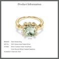 thumbnail image 6 of Gem Stone King 2.15 Ct Green Prasiolite White Created Sapphire 18K Yellow Gold Plated Silver Ring, 6 of 6