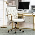 thumbnail image 2 of Duhome Office Chair Desk Chairs with Arms Adjustable Computer Chair Swivel Faux Leather Task Chair White, 2 of 8