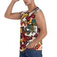 thumbnail image 3 of Easygdp Retro Floral Butterfly Men's Breathable Tank Tops Sleeveless Sporty T Shirts for Basketball, Mountaineering, Bodybuilding -XX-Large, 3 of 8