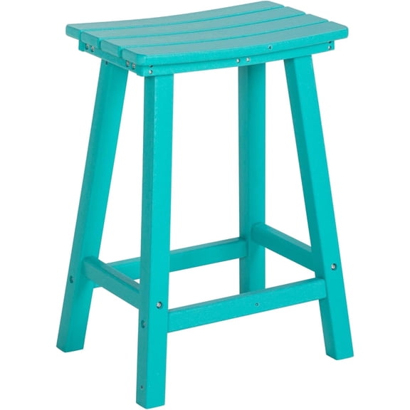 NALONE 24 Inch Outdoor Bar Stool, HDPE Bar Chairs with Footrest, Weather Resistant Waterproof Bar Stools Outside Bar Height Stools for Bar, Kitchen Counter, Yard, Balcony (Aruba, 24'' Barstools)