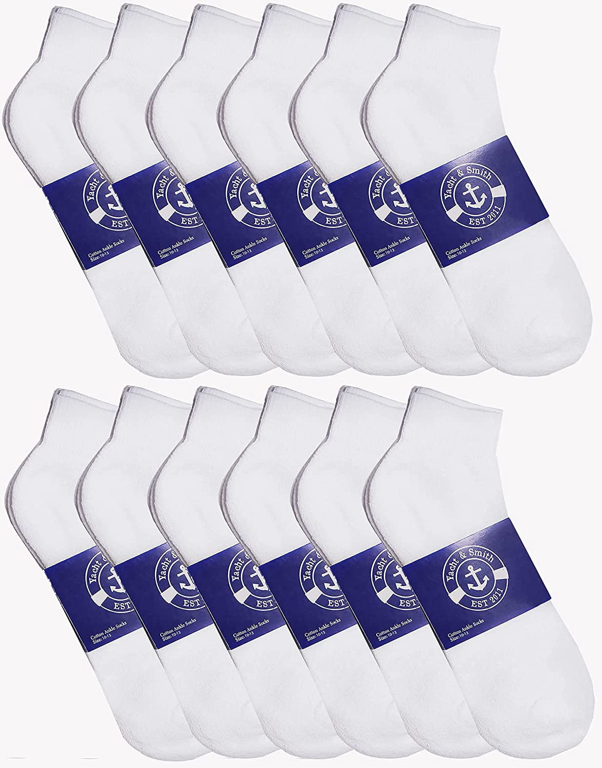 Mens & Womens Quarter Ankle Socks, Cotton, Cheapest Ankle Sock, Donation Homeless, Light weight Bulk Wholesale (72 Pairs Mens White)