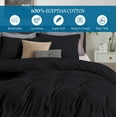 thumbnail image 3 of 1000 TC 100% Egyptian Cotton Premium 5PCs Duvet set ( 1- Duvet Cover + 4 - Pillow Shams ) Zipper Closur Ultra Soft Durable and Fade Resistant Color Black Stripe size Twin/Twin Xl, 3 of 5