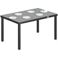 thumbnail image 1 of Outsunny Rectangular Patio Table for 6, 55" Outdoor Dining Table, Grey, 1 of 10