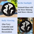 thumbnail image 4 of Black and White Calla Lily Flowers Stained Glass Suncatcher Colored Handmade Window Hangings Glass Suncatcher Crafts Kits for Indoor Garden Christmas Decor and Memorial 16x16cm(2), 4 of 7