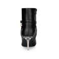 thumbnail image 2 of BLISSFUL STEP Women's Pointed Toe Stiletto Clear Heels Ankle Boots Black 7, 2 of 7