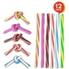 ArtCreativity Spiral Rope Eraser - Pack of 12 - Multicolored Fun and Functional Long Braided Strands - Birthday Party Favors, Goodie Bag Fillers, Classroom Gifts, Back to School Supplies