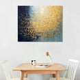thumbnail image 2 of Blue and Gold Abstract Canvas Wall Art Gold and Blue Pictures Wall Decor Textured Gold Painting Modern Abstract Artwork for Walls Blue Gold Foil Pictures for Living Room Bedroom 20x16inch, 2 of 3