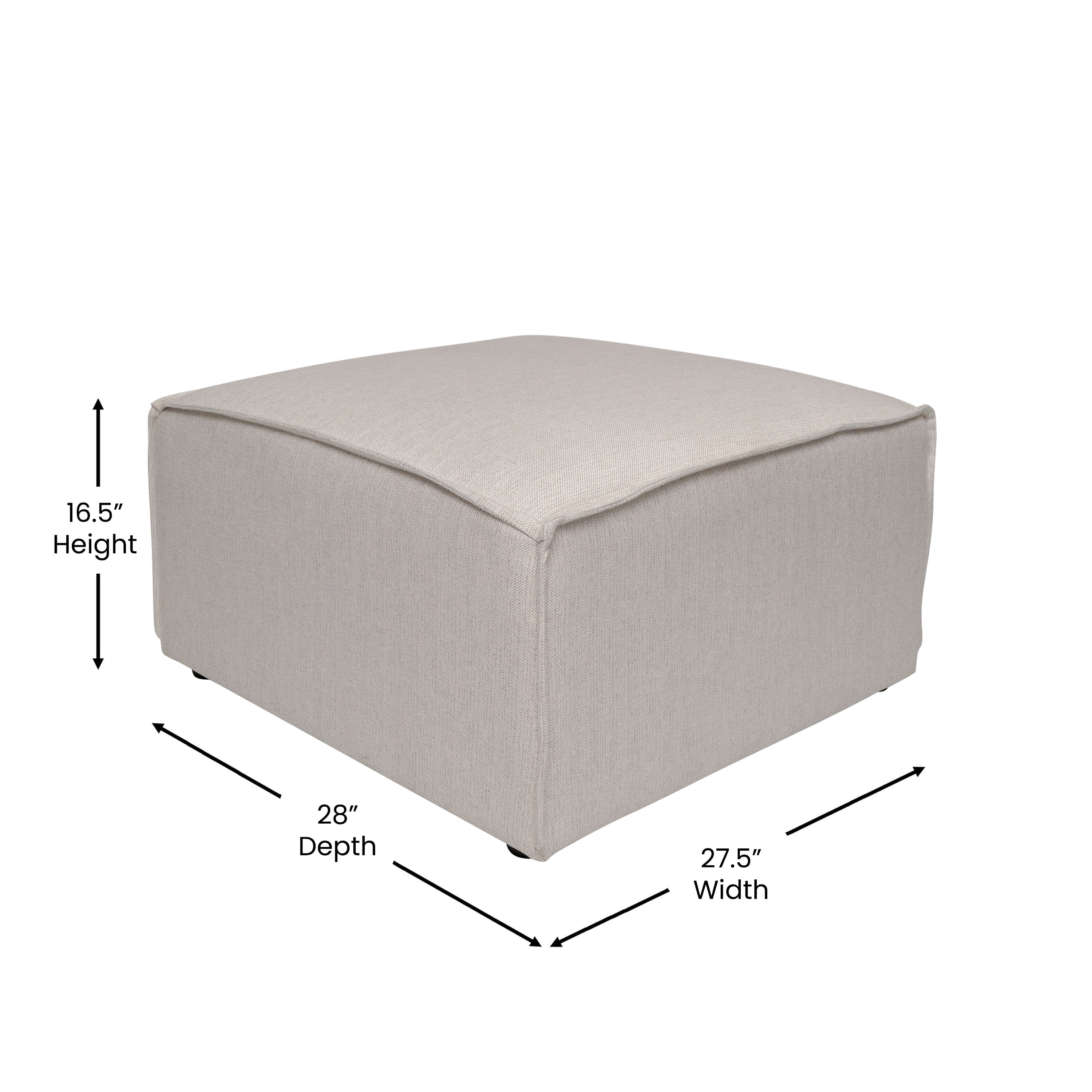 Merrick Lane Modular Ottoman Footrest in Cream