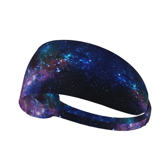 Unisex Space Galaxy Sweatband Sports Headband For Running Cycling Yoga Workout Stretchy Hairband