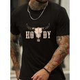 thumbnail image 1 of Bull Head Print T-shirt, Men's Casual Comfy Tee For Summer, Men's Short Sleeve Top For Daily Activity, 1 of 6