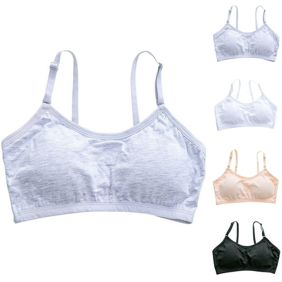 QNANSPI Girls Training Bras,Cami Bra for Girls,Seamless Bralette for Tweens 9-13 Years Wirefree Comfortable Light Support First Training Bra