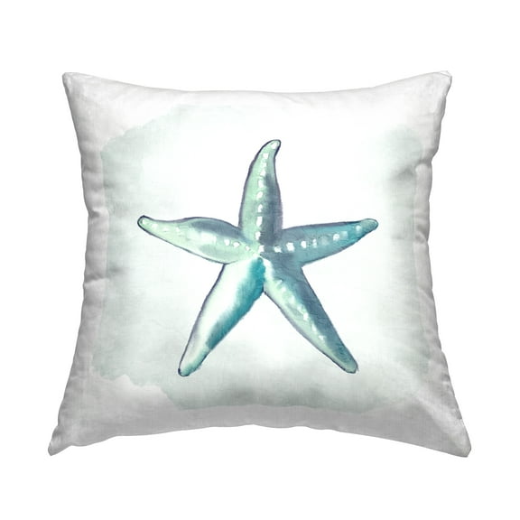 Stupell Industries Nautical Blue Starfish Casual Sea Life Animal Design by Kim Allen Throw Pillow