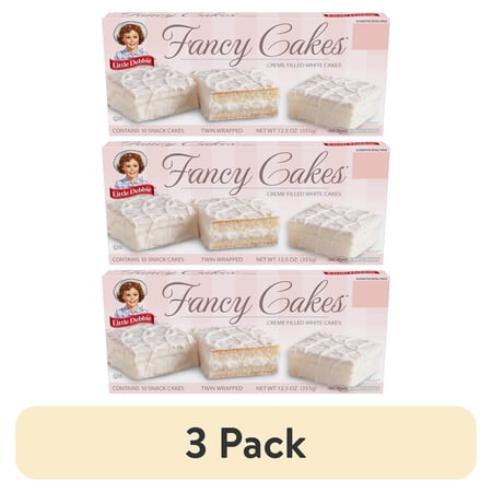 (3 pack) Little Debbie Fancy Cakes, Crème Filled White Cakes, 12.5 oz (10 count)