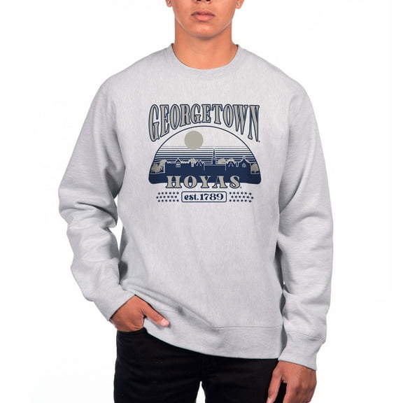 Men's Uscape Apparel Heather Gray Georgetown Hoyas Premium Heavyweight Crewneck Sweatshirt