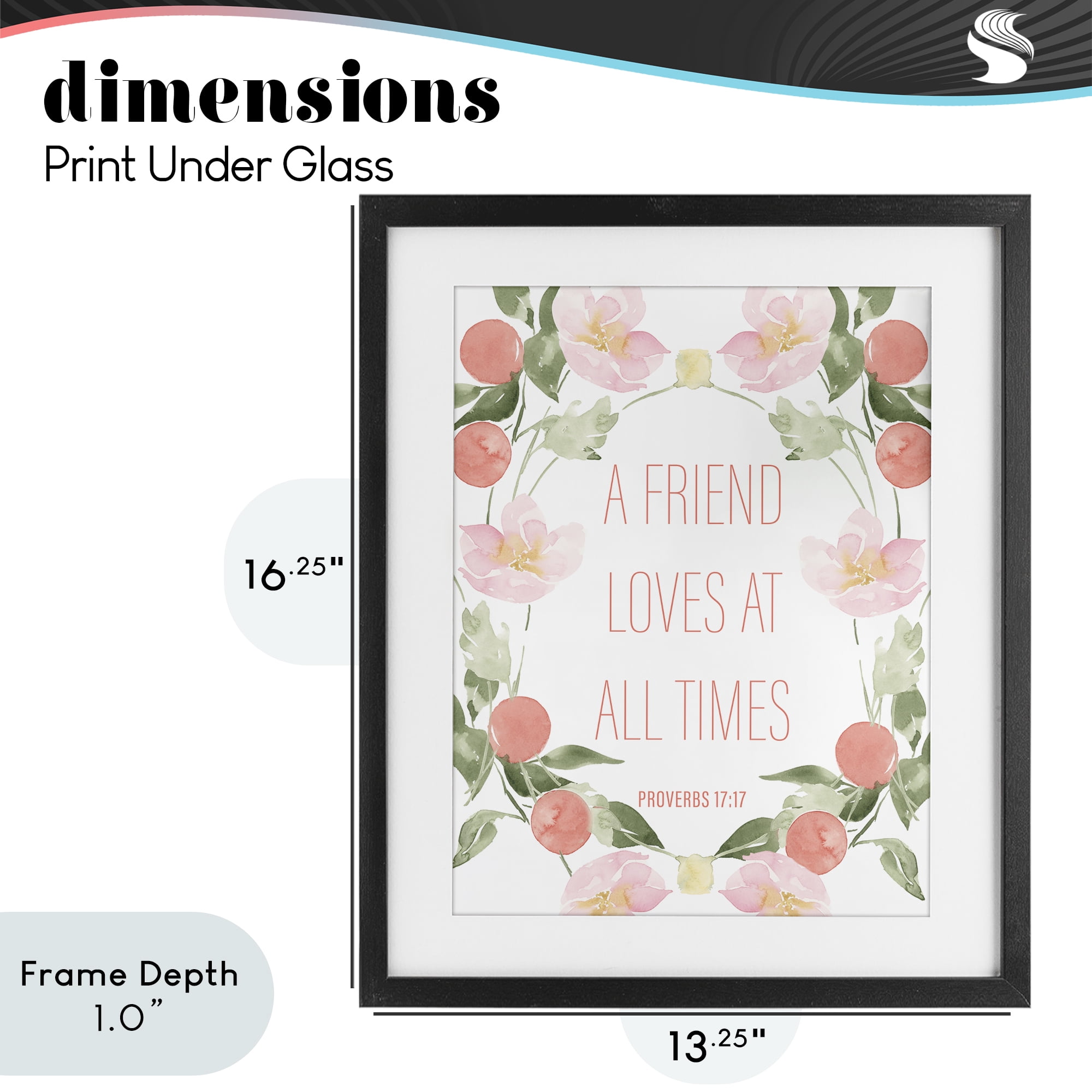 Stupell Industries A Friend Loves At All Times Black Framed Print Under Glass, design by Lucille Price