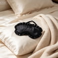 thumbnail image 4 of Krdevn Ruffled Satin Sleep Eye Mask Elastic Band Soft Breathable Light Blocking Comfort Blindfold Travel Airplane Nap Bedroom Overnight Stress Relief Sleep Aid Accessory, 4 of 7