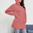 thumbnail image 6 of MESSUEN Long Hoodie Thick Sweatshirts for Women Workout Hoodies for Women Thermal Tops for Women Cute Tops Sweatshirts Women Womens Tops Long Sleeve Pink 2XL, 6 of 9
